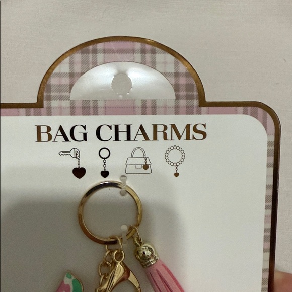 Pink and Green Butterfly Bag Charm - Picture 3 of 4